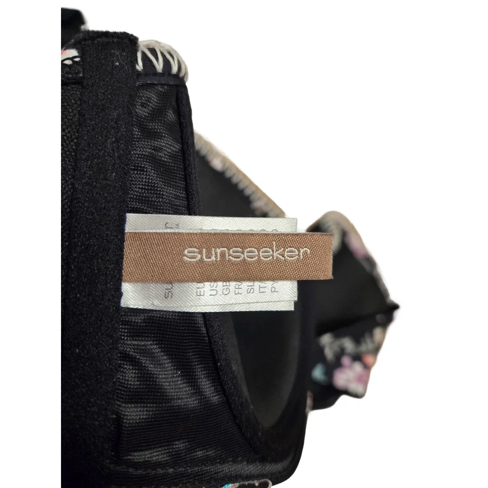 Sunseeker Australia Matching Black Floral Swim Vacation Bikini Set | 34D & M